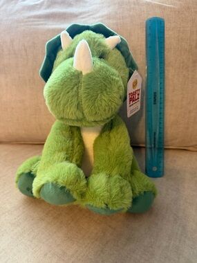 Toasty Pals Green Triceratops Plush